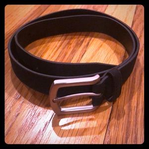Black Belt with Matte Silver Buckle (42")